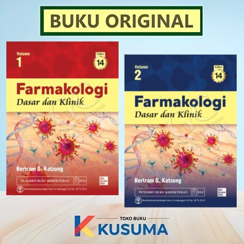 BUKU FARMAKOLOGI DASAR DAN KLINIK EDISI 14 SET (VOLUME 1 + 2 ) - KATZUNG - ORIGINAL