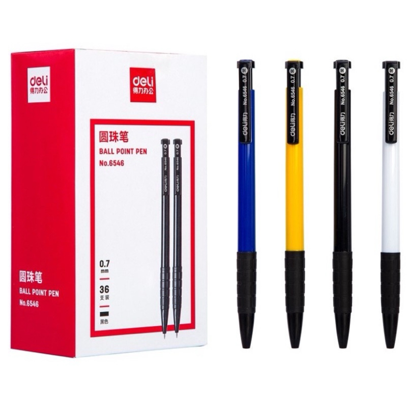 

Deli Ballpoint Pen / Pulpen Bolpoin Retracable 0.7mm Dapat Menulis Hingga 500 Meter 6546S 1pcs tinta hitam