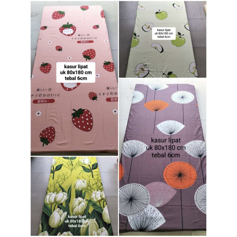 Kasur Lipat Karakter Polymicro Busa 80*180cm tebal 6cm & 10cm