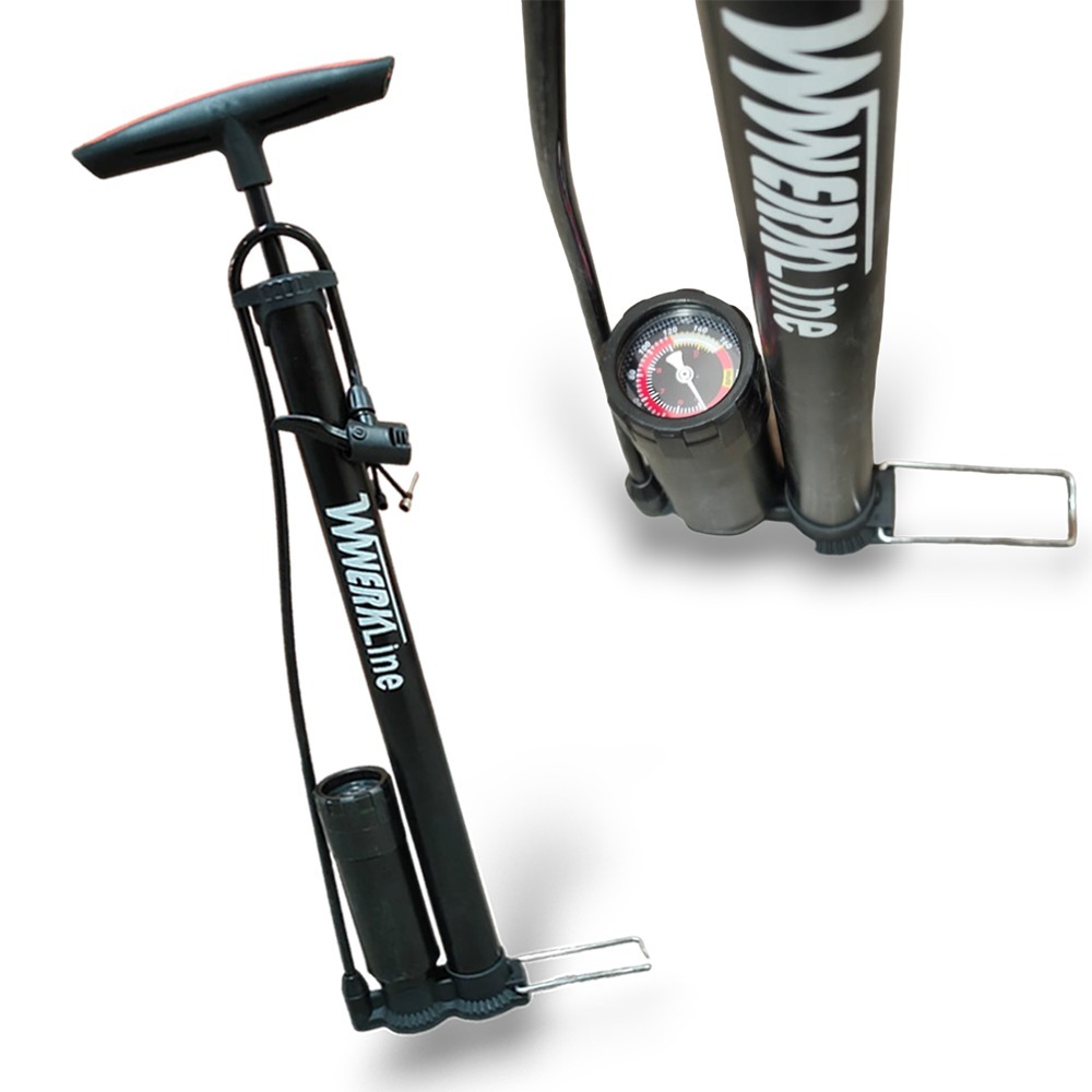 Pompa Ban Motor Pompa Sepeda Motor Kompa Angin Ban Motor Pompa Sepeda Dan Motor MANUAL-HITAM