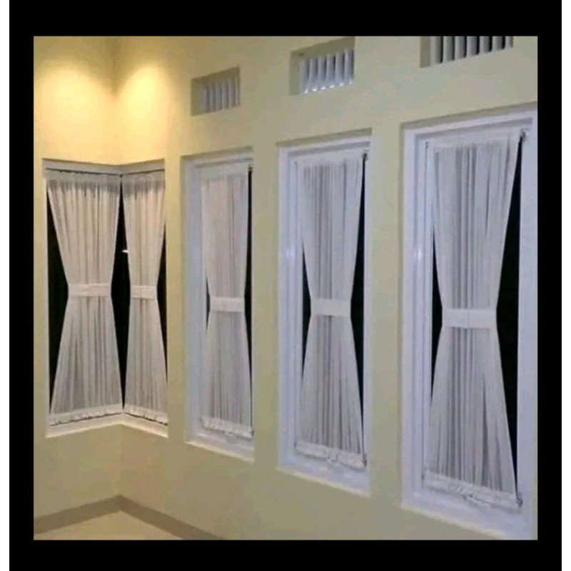 Vitrase minimalis daleman jendela model Kupu - Kupu Goeden Siang Mewah Premium