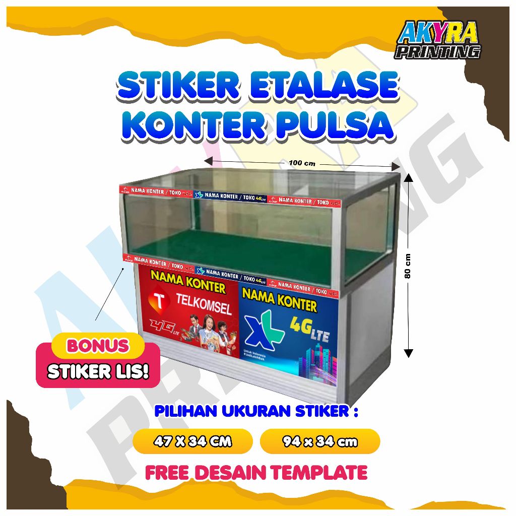 

Stiker Etalase Konter Pulsa - Stiker Vinyl atau Ritrama | Area 100 x 40 cm