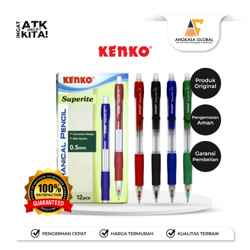 

KENKO PENSIL MEKANIK/ MECHANICAL PENCIL SUPERITE 0.5mm (1PC)