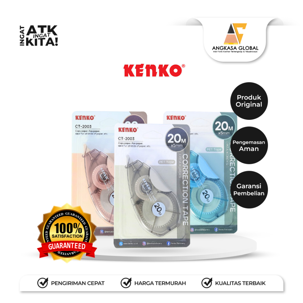 

KENKO TIPE-X ROLL/ CORRECTION TAPE CT-2003 [20M X 5mm] (1PC)