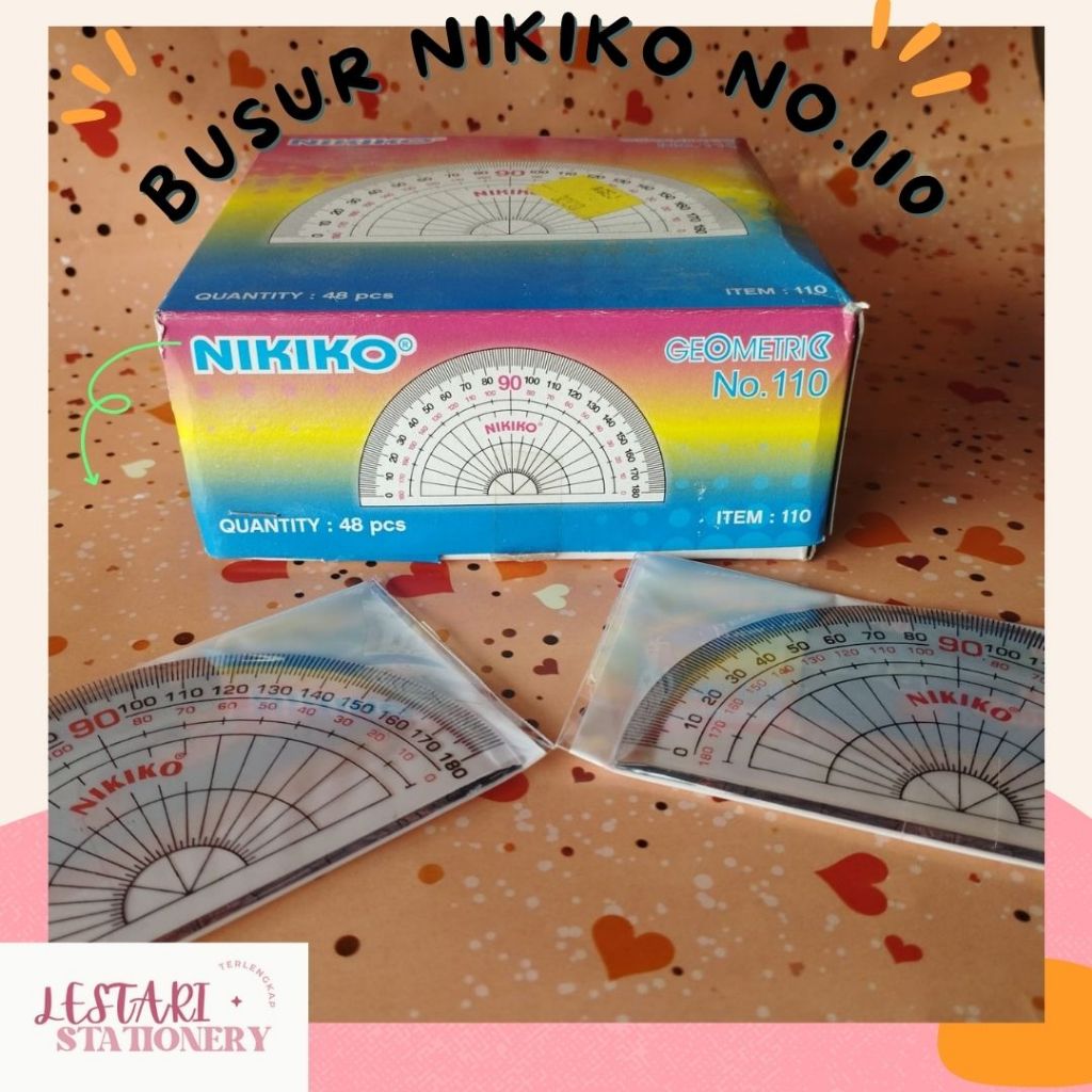 

Busur Derajat Nikiko No 110 | Penggaris Setengah Lingkaran | Lestari Stationery