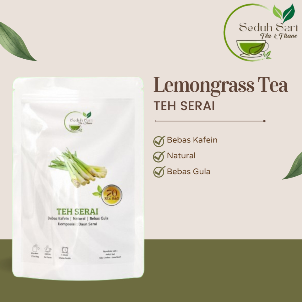 

Seduh Sari | Teh Serai/Daun Serai | Lemongrass Tea Isi 20 Tea Bag