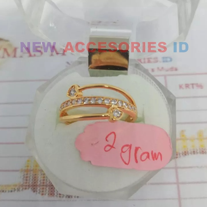 Cincin 2 gram lapis mas muda 1 karat ada surat