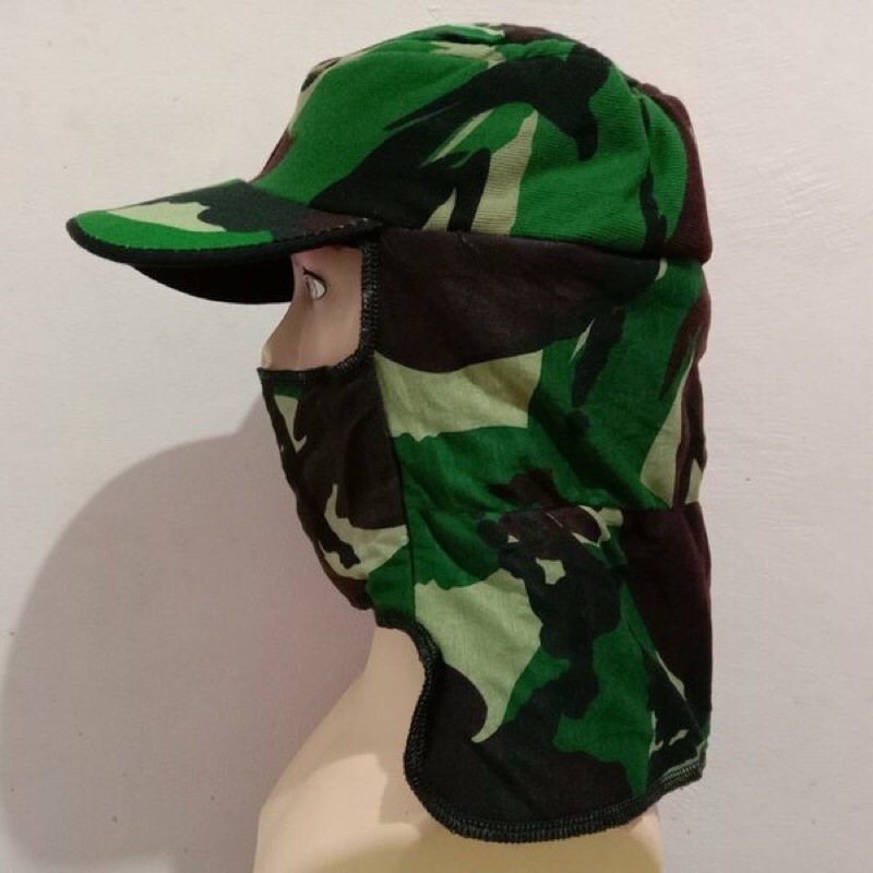 Topi Jepang/ Topi Masker Jepang/Topi Pancing Jepang Masker Motif Army
