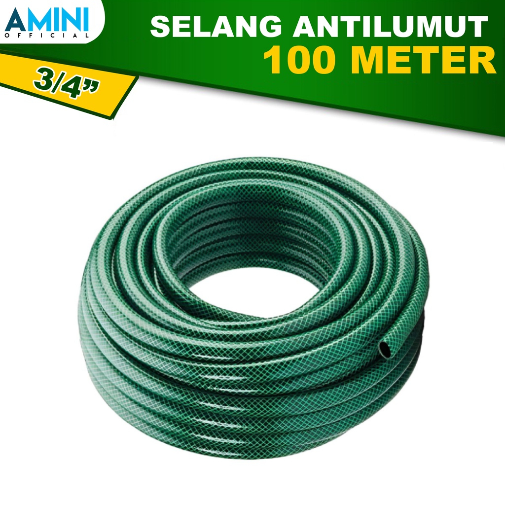 Selang Air 3/4 Inch 100 Meter Selang Hijau Selang Benang Anti Lumut Selang Cuci Motor Cuci Mobil Sel