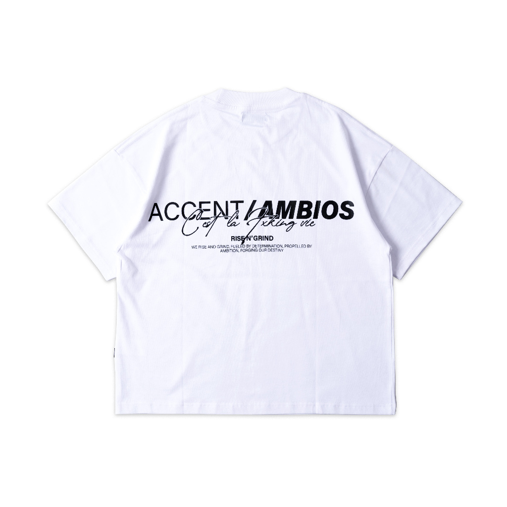 AccentAmbios - Essentials 16s Boxy Crop Tshirt Heavyweight 225gsm AccentAmbios White - Official Merc