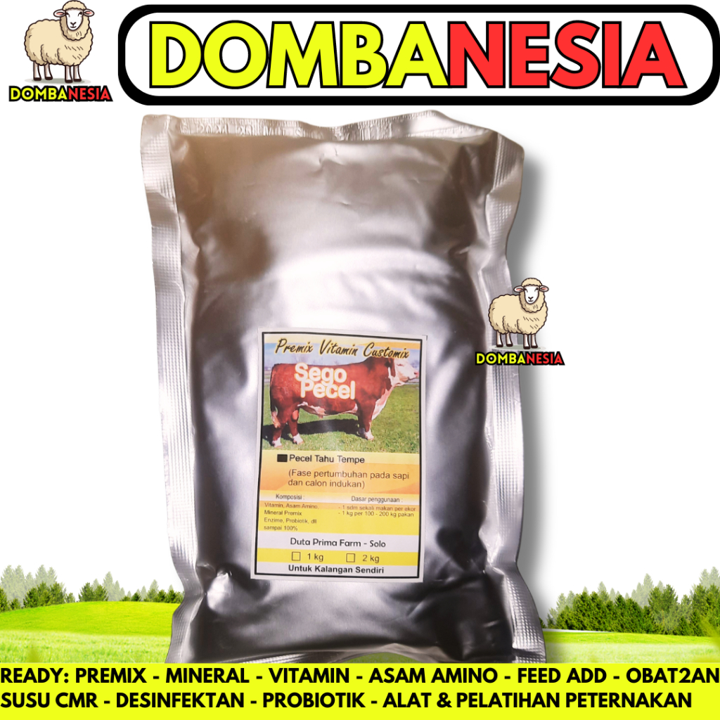 PREMIX SEGO PECEL TAHU TEMPE 1 KG - Premix Sapi Fase Pertumbuhan dan Calon indukan