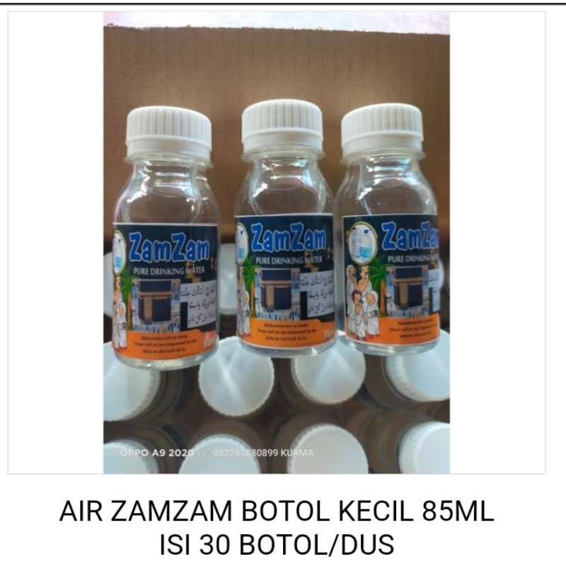 

Air zamzam botol kecil 85ml isi 30 botol /dus