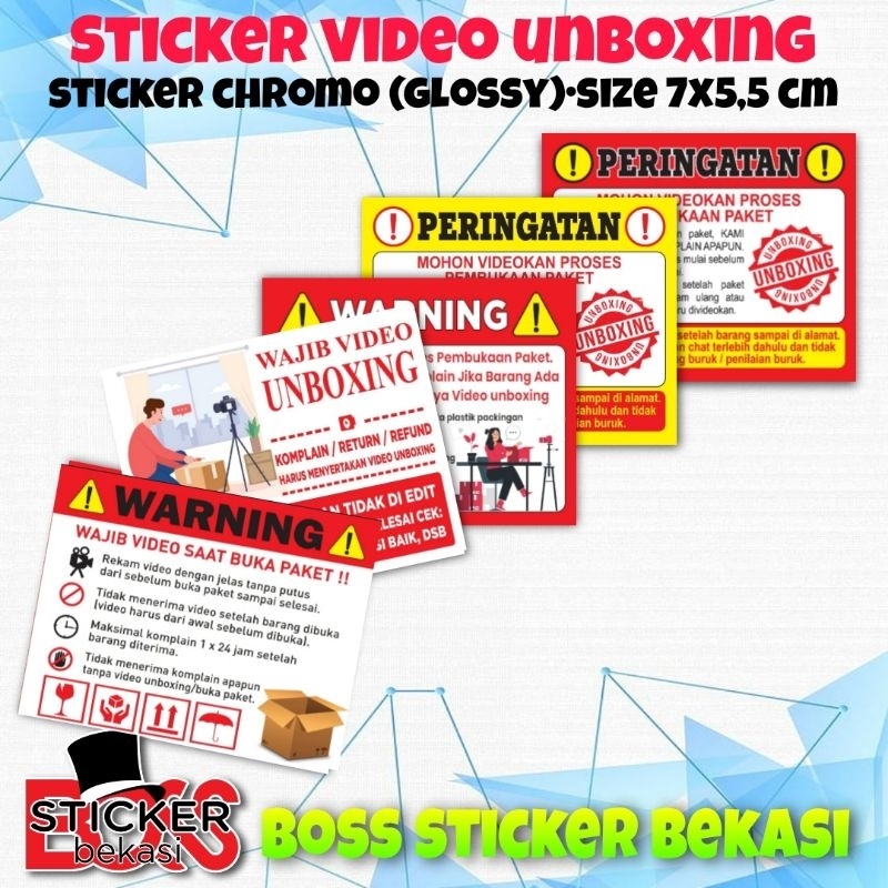 

(100 pcs) STIKER LABEL PENGIRIMAN/STIKER VIDEO UNBOXING/STIKER LABEL PERINGATAN