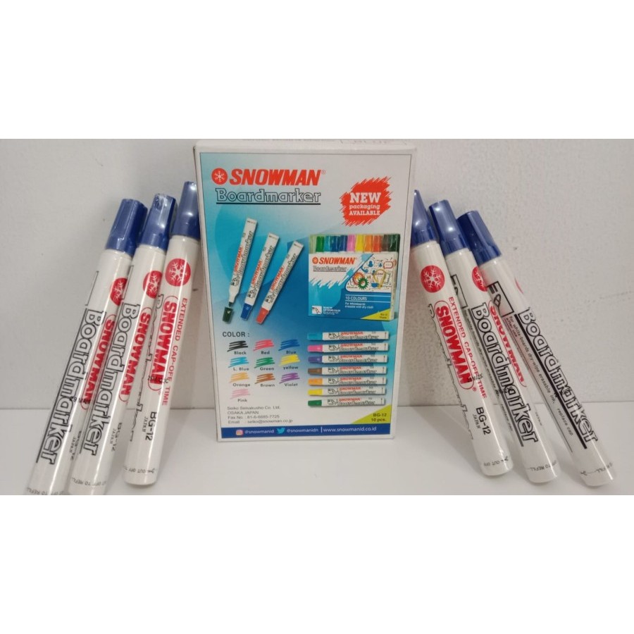 

Spidol SNOWMAN BG-12 Blue Boardmarker biru papan tulis HARGA 1Pcs SAJA