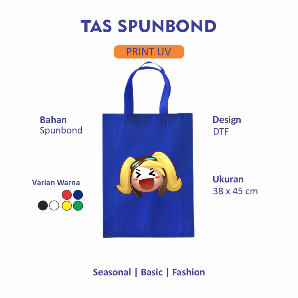 

Tote Bag/Tas Spundbond Custom 38x45cm DTF A4 1 Sisi