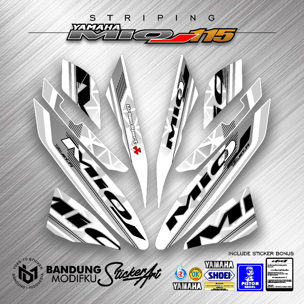 STICKER MIO J VARIASI / MOTIF 4 / STRIPING MIO J VARIASI / MIO J 2012 2013 2014 / BANDUNG MODIFKU