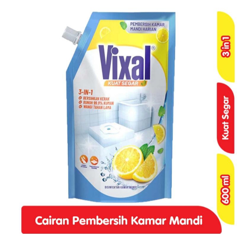 Vixal Kuat Segar Pembersih Kamar Mandi Refill 600 ml