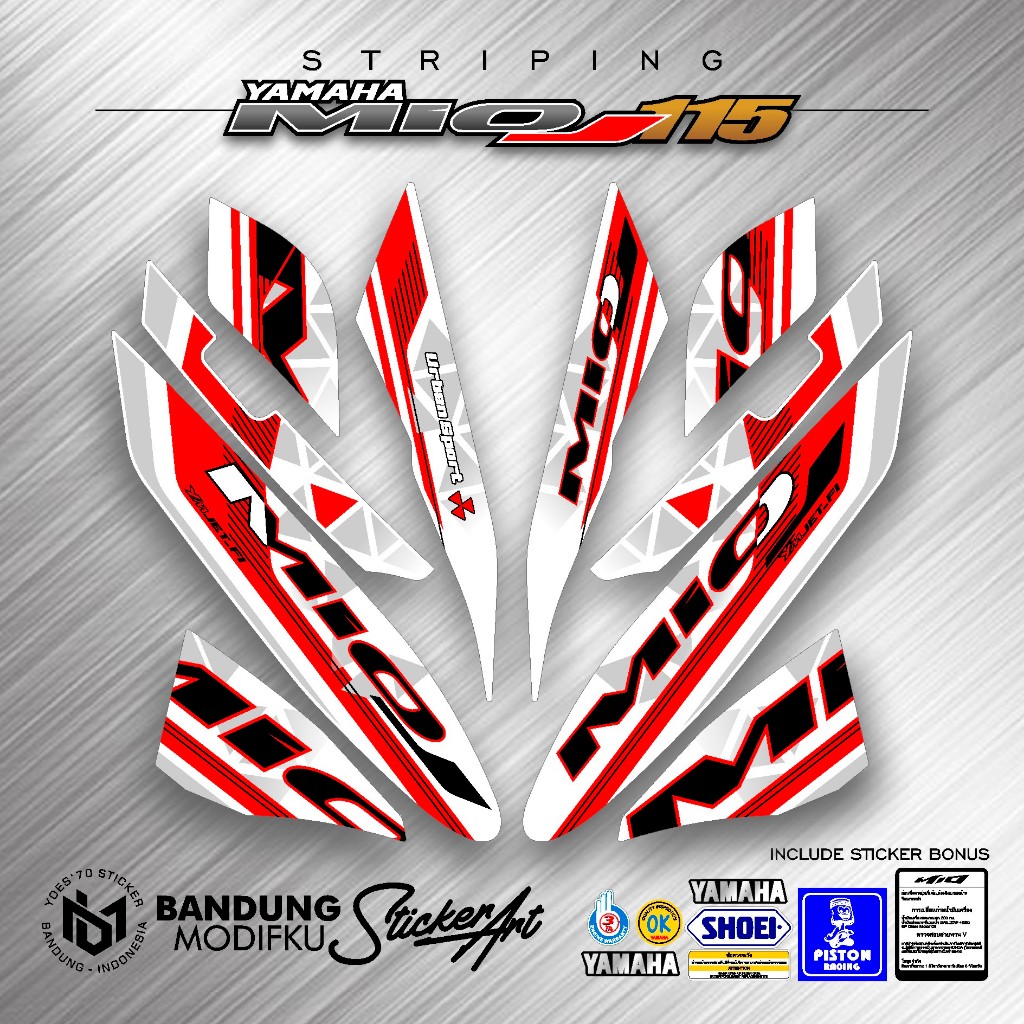 STICKER MIO J VARIASI / MOTIF 7 / STRIPING MIO J VARIASI / MIO J 2012 2013 2014 / BANDUNG MODIFKU