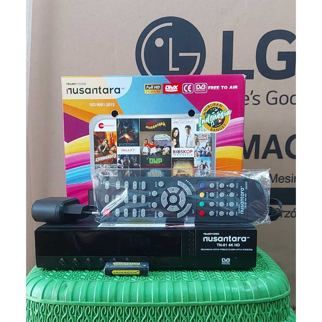 Receiver Parabola Nusantara Strawberry HD S2 - Full HD 1920 x 1080 DVB TN 01 4K HD + Gratis Baterai