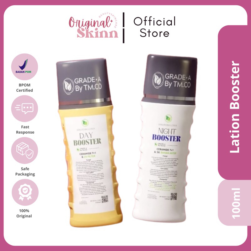 READYSTOK PAKET BADAN LOTION BOSTER PAGI DAN MALAM GRADE A BY TM.CO
