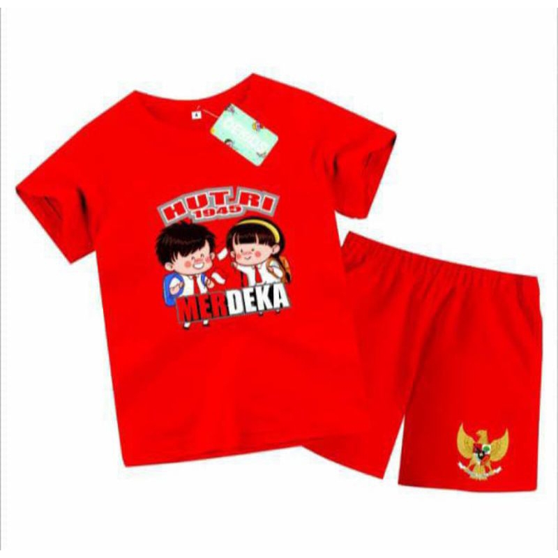 seteln kemerdekaan anak | setcel kemerdekaan anak | baju set 17 agustus