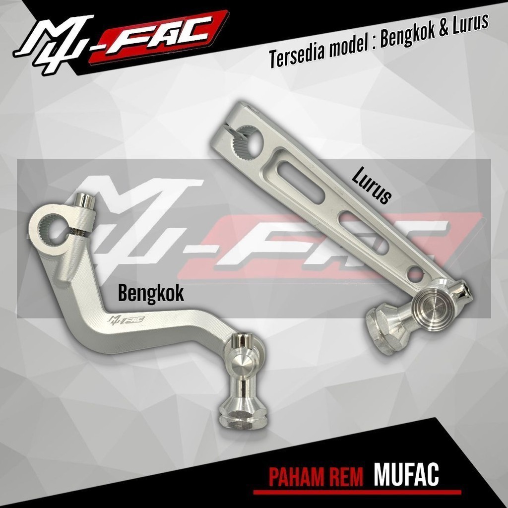 Paha Rem Belakang MUFAC Model Thailand Paha Rem Motor SILVER DOFF untuk motor Universal Aerox Old Ae