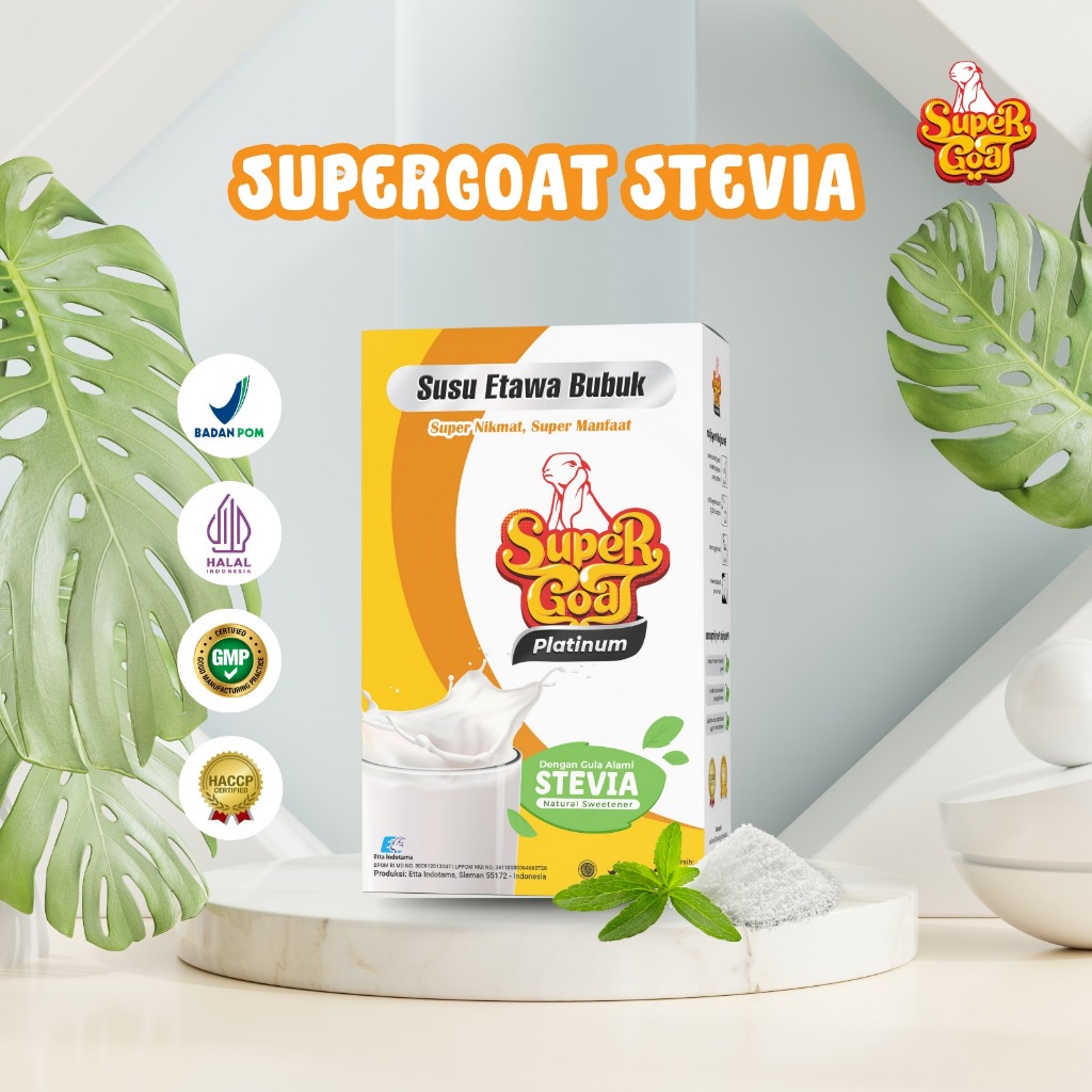 

Susu Kambing Etawa DIabetes Super Goat Platinum Cocok Untuk Menu Sarapan Dengan Gula Stevia 1 Box