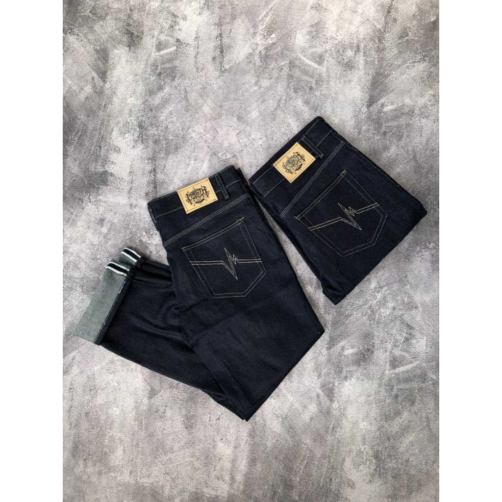 Celana Jeans Panjang Pria 16Oz Hitam