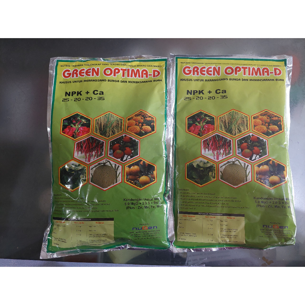 GREEN OPTIMA-D PUPUK NPK + CA (25-20-20-35) 500 GRAM
