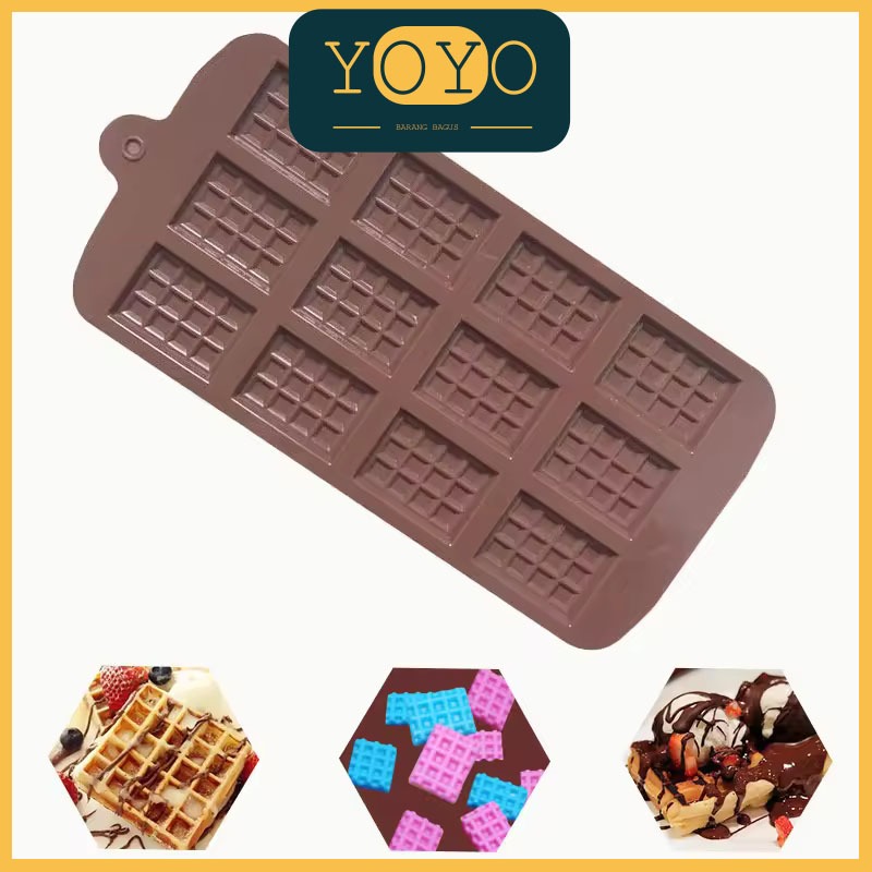Cetakan Silikon / Coklat / Cetakan Silikon Coklat Bar 12 Cetakan silikon Chocolate Bar