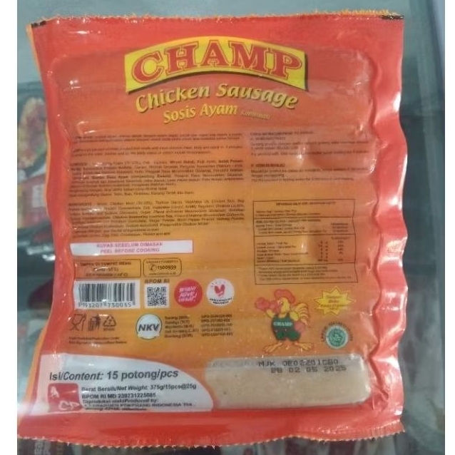 

Champ Chicken Sausage | Berat Bersih 375 gr