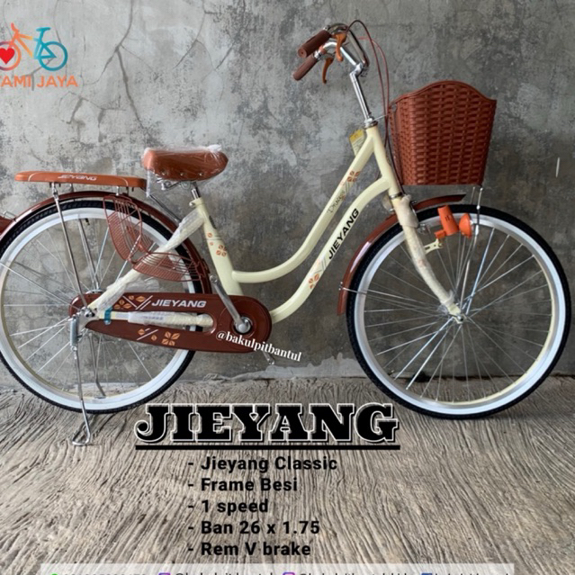 sepeda mini ring 26 Jieyang Classic |Sepeda keranjang dewasa | Sepeda Mini Jieyang klasik ukuran 26 