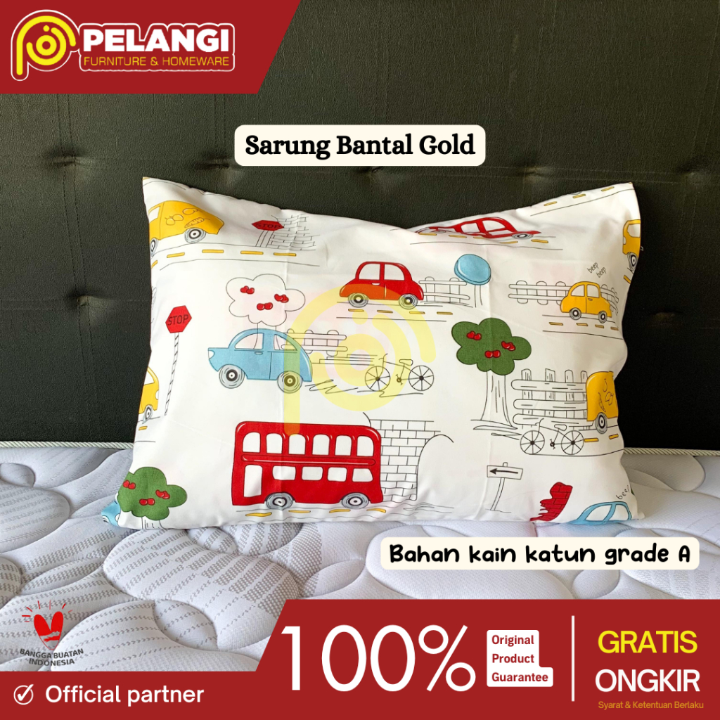 Sarung Bantal Gold | Sarung Bantal Motif Karakter | Sarung Bantal Katun | Sarung Bantal Karakter