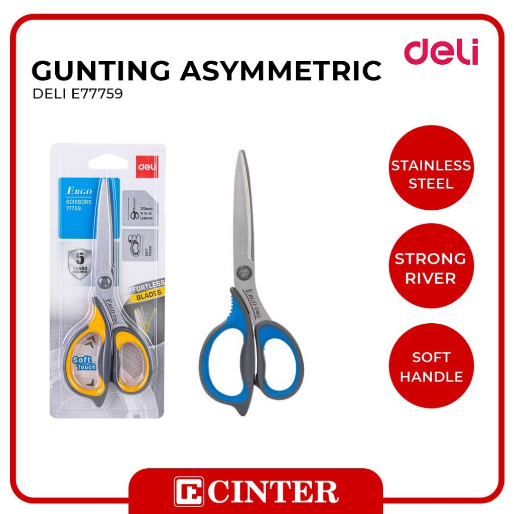 

DELI - GUNTING KERTAS PEGANGAN LEMBUT 77759 ERGO STAINLESS SOFT GRIP