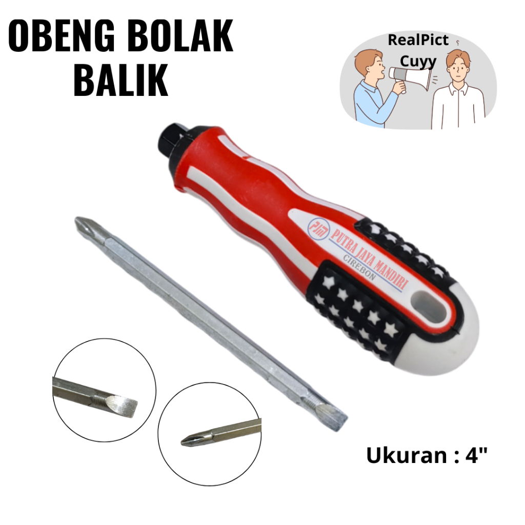 Obeng Bolak Balik 4 Inch / Obeng Bolak Balik 4"