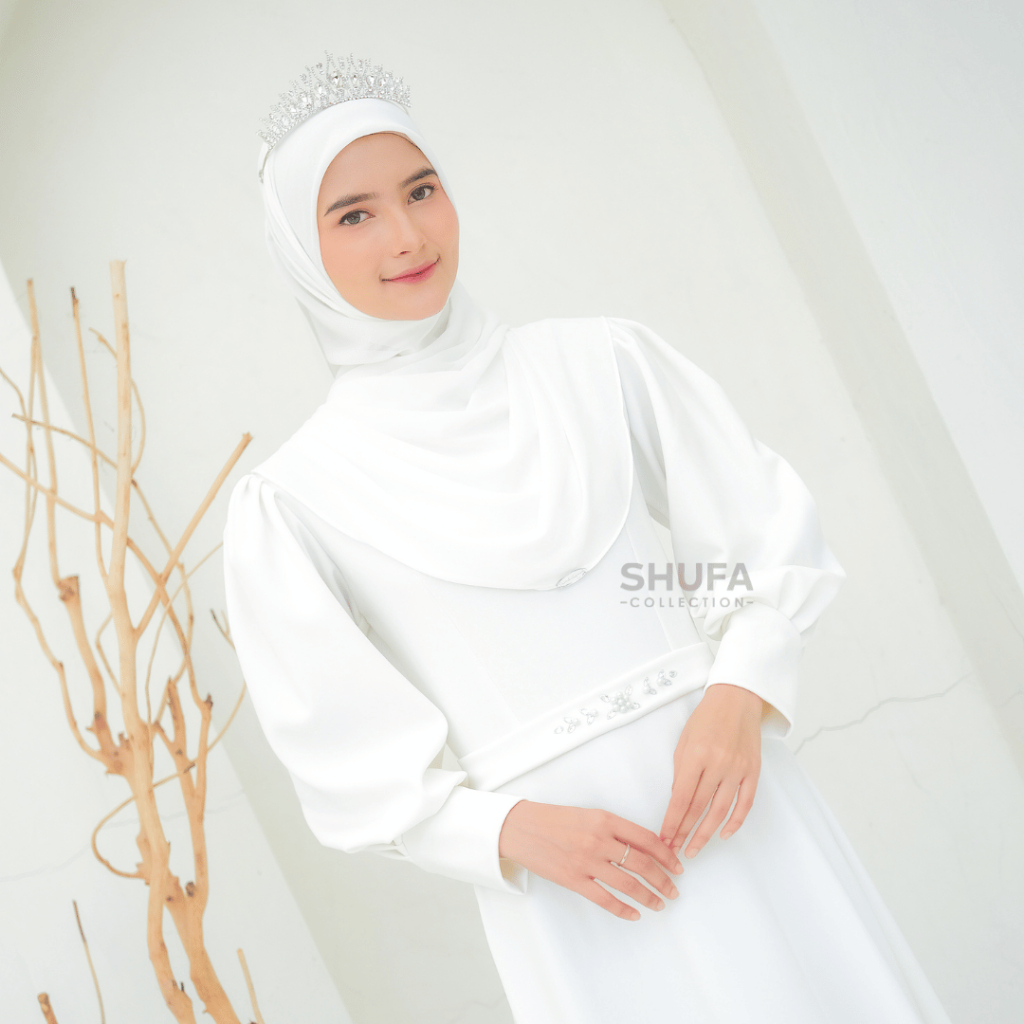 Wedding Dress Pengantin Muslimah Putih Tulang by Shufa Gaun Prewedding Bridesmain Kondangan Party We
