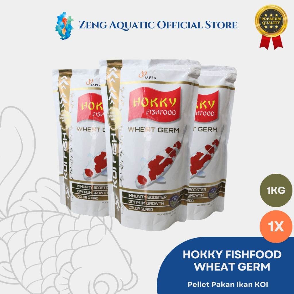 Pelet Koi Hokky Wheat Germ L - Pelet Koi Tinggi Protein & Bentuk Tubuh by Zeng Aquatic