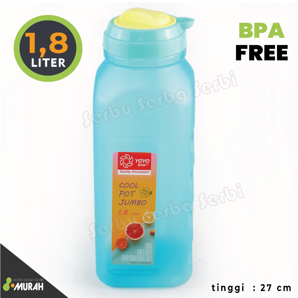 SERBU MURAH - COOL POT YOYO 1.8 LITER - WATER JUG - BOTOL MINUM SPORT - BOTOL PLASTIK - BOTOL MINUM 