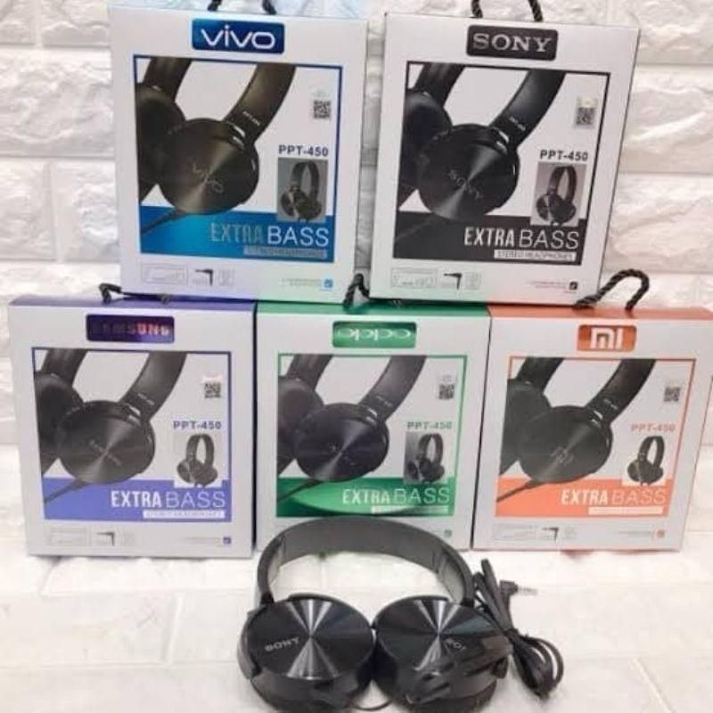 Headset handsfree Bando PPT-450 Headphone Extra Bass PPT 450 henset bando
