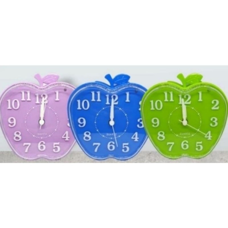 Jam weker meja bentuk apel 12cm