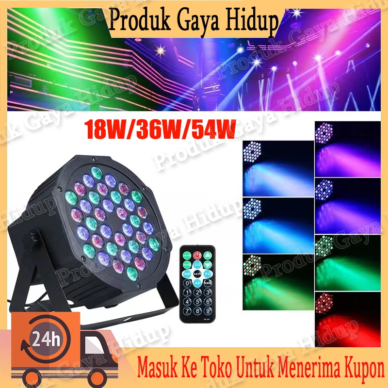 Lampu Panggung-LED Flat Par Disco Light 18 Mata 36 Mata 54 Mata RGB RGBW Lampu Sorot Panggung Konser