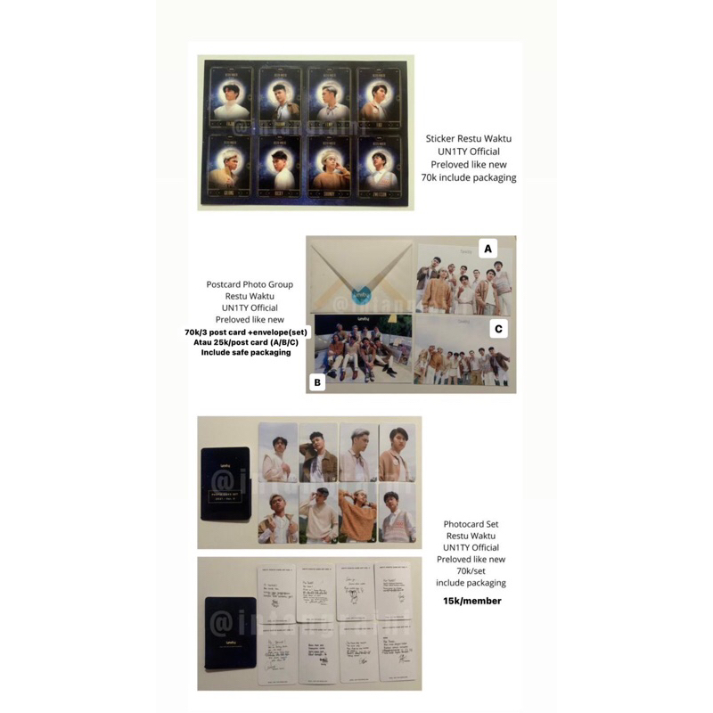 UN1TY OFFICIAL Merchandise - Restu Waktu