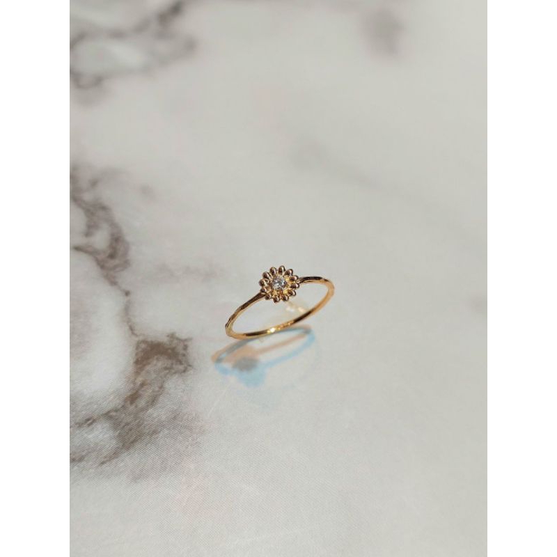 Cincin Emas Fashion Flower Zircon 700 16K 0.79Gram Size 10 (CH272)