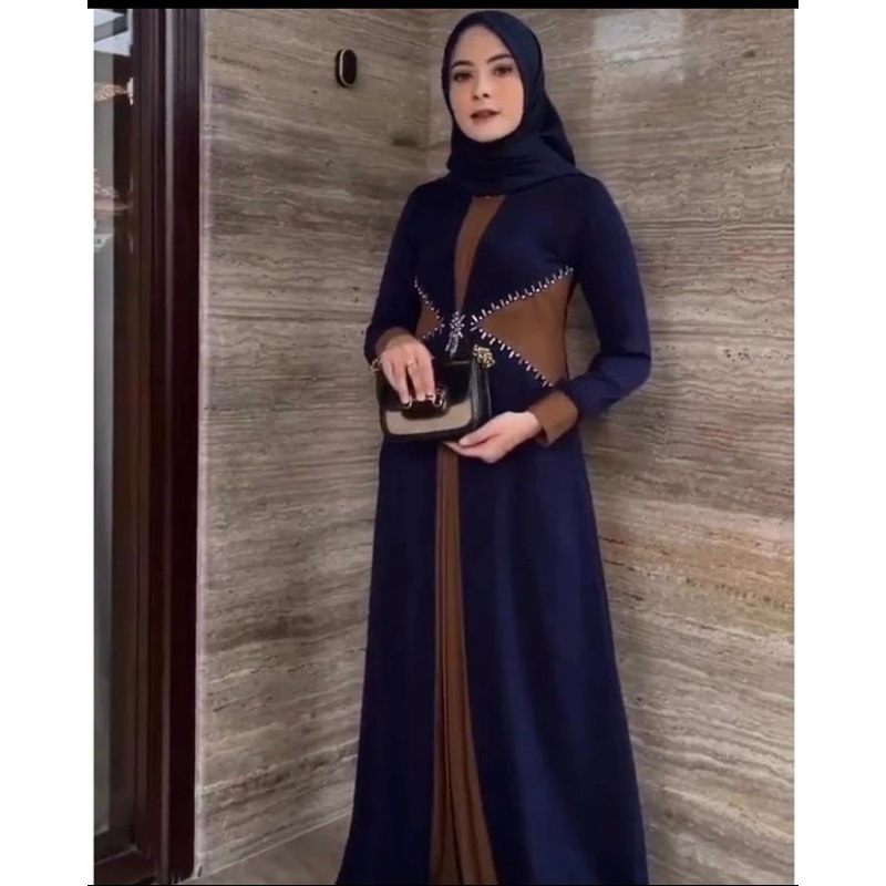 bella dress by Javina official/Abaya simpel/dress hitam/dress mewah/Gamis best seller