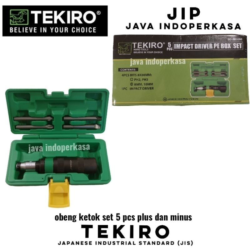 TEKIRO obeng ketok set 5 pcs plus dan minus / obeng getok / obeng pukul