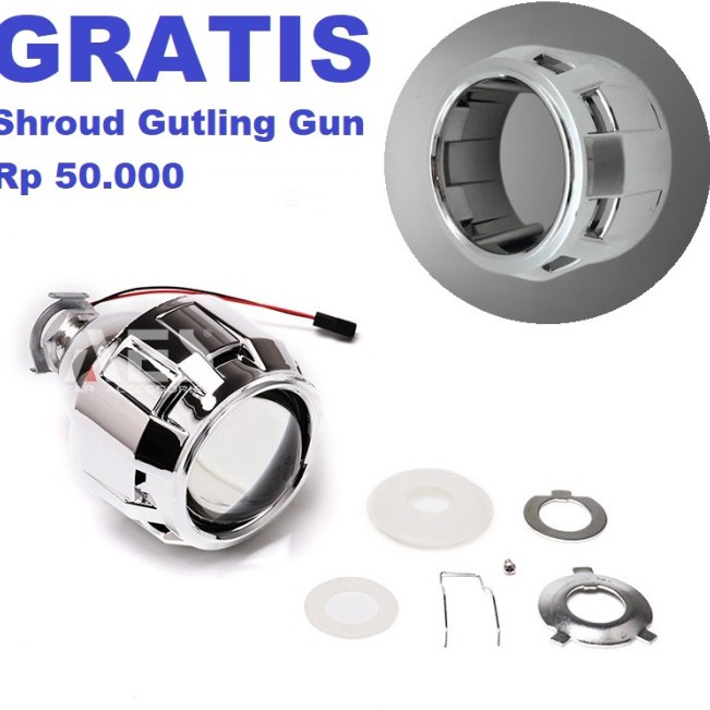 Lensa HID Projector Mobil Motor Shroud GG H1 LED Projie 25 Inci 35  GG H1