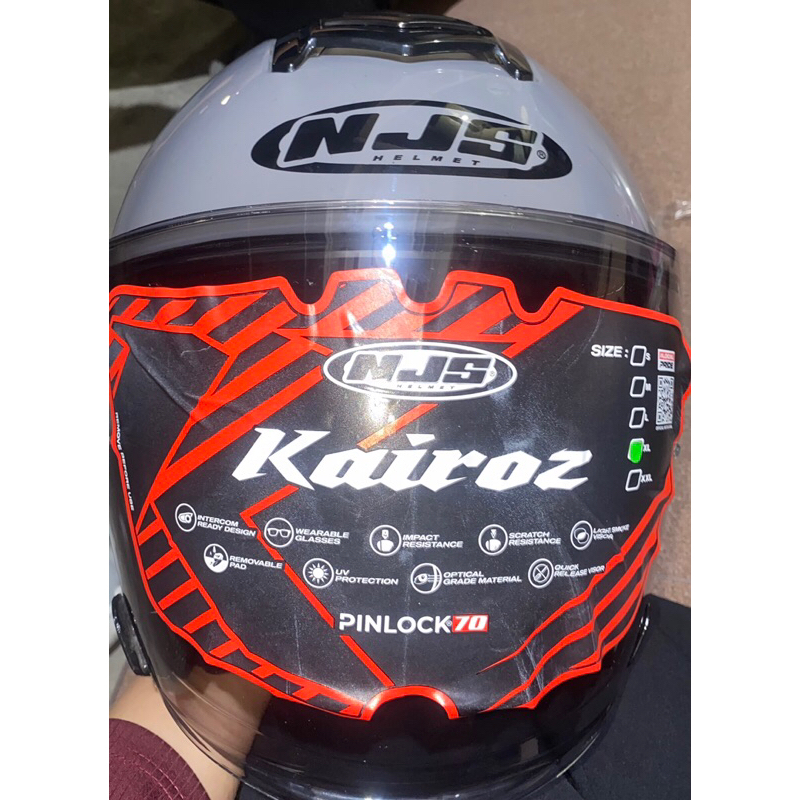 NJS KAIROZ second warna Stone Grey Gloss size XL