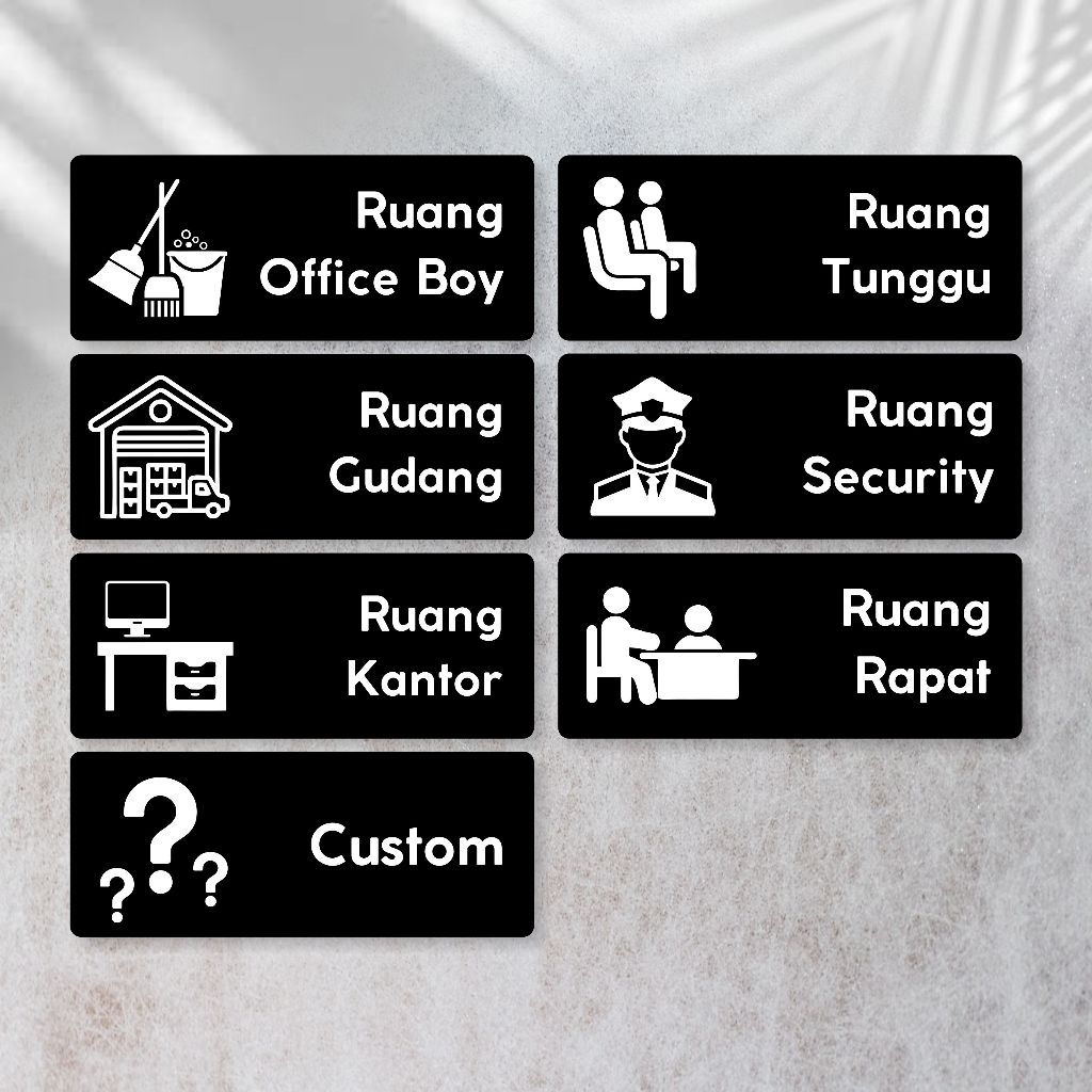 Akrilik nama nama ruangan keperluan kantor | nama nama ruangan custom