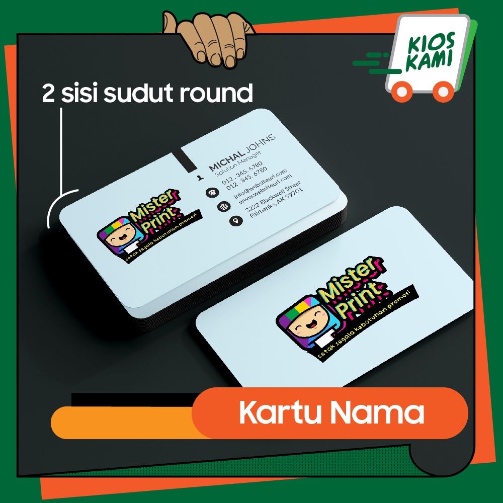 

Kartu Nama Sudut Round 1 dan 2 sisi