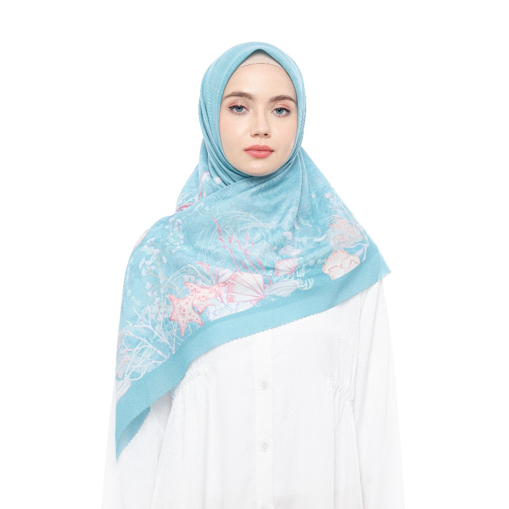 Elshanum Nazeera Aquarel Series/Hijab Printing/Laser Cut/Voal Ultrafine